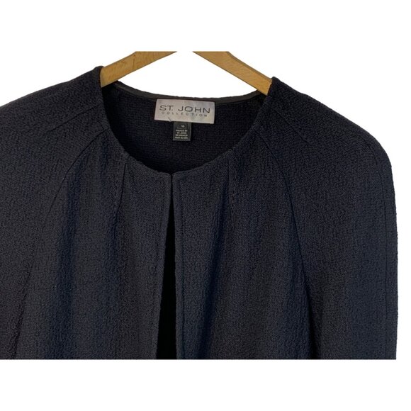 VTG St. John Collection Women's Knit Cardi Size 10 Wool Blend Black USA 7461 - Picture 8 of 8